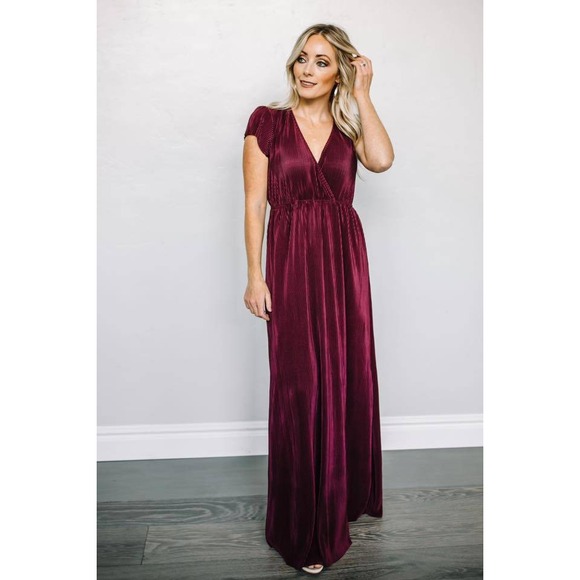 Baltic Born Dresses & Skirts - Baltic Born Athena Pleated Maxi Dress Size S Mulberry NEW Wedding Guest Gown